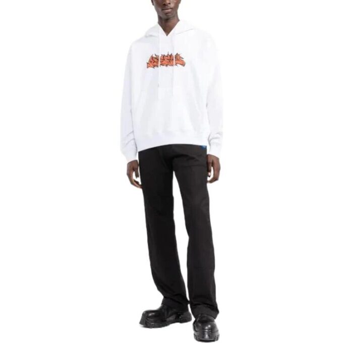 Off-White Herre FW22 Alfabetlogo-trykk Snøring Løs passform Hvit