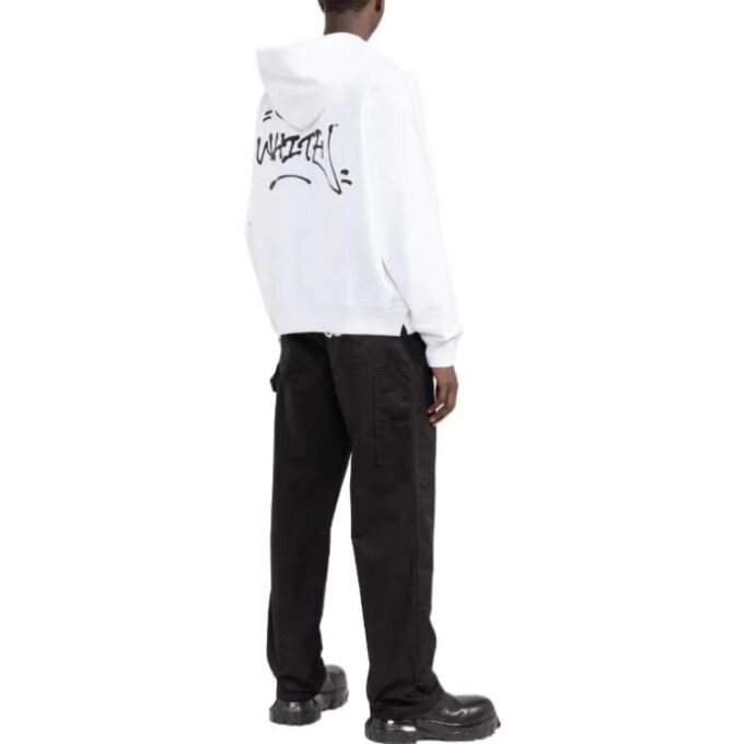 Off-White Herre FW22 Alfabetlogo-trykk Snøring Løs passform Hvit