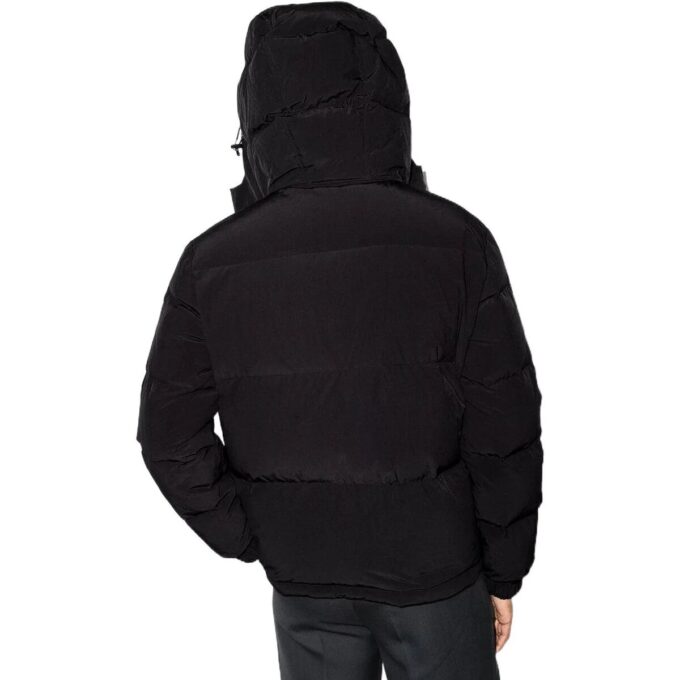 Off-White Herre FW22 Alphabet Zipper Hooded With Down Feather Jacket Svart