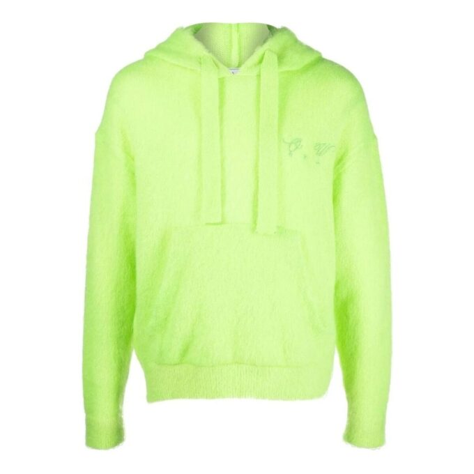 Off-White Herre FW22 Arrow Logo-trykk Løs passform Grønn Gul