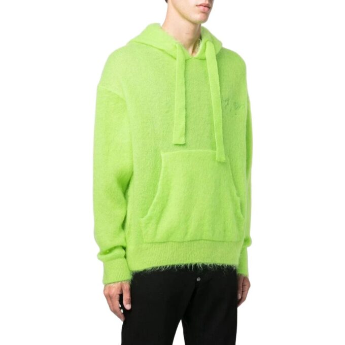 Off-White Herre FW22 Arrow Logo-trykk Løs passform Grønn Gul