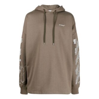 Off-White Herre FW22 Arrow Logo-trykk Snøring Løs Passform Khaki