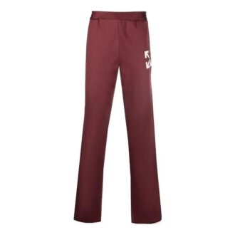 Off-White Herre FW22 Arrows-trykk Rett Sportsbukser/Joggebukser Rød