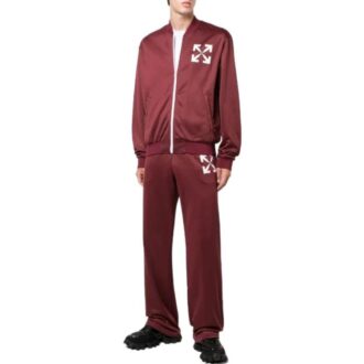 Off-White Herre FW22 Arrows-trykk Rett Sportsbukser/Joggebukser Rød