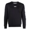 Off-White Herre FW22 Asymmetrisk Splicing Logo Webbing Rundhals Langermet Svart