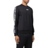 Off-White Herre FW22 Asymmetrisk Splicing Logo Webbing Rundhals Langermet Svart