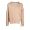 Off-White Herre FW22 Back Arrow-trykk Rundhalset Langermet Pullover Ullgenser Versjon Brun
