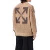 Off-White Herre FW22 Back Arrow-trykk Rundhalset Langermet Pullover Ullgenser Versjon Brun