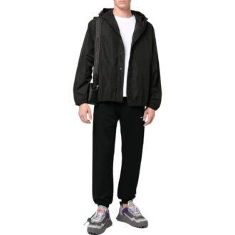 Off-White Herre FW22 Back Classic Logo-trykk hettejakke vanlig versjon svart