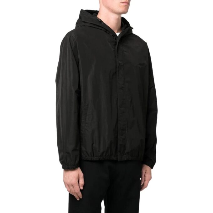 Off-White Herre FW22 Back Classic Logo-trykk hettejakke vanlig versjon svart