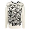 Off-White Herre FW22 Blomstermønster Jacquard Rundhalset Pullover Strikket Ullgenser Versjon Hvit