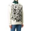 Off-White Herre FW22 Blomstermønster Jacquard Rundhalset Pullover Strikket Ullgenser Versjon Hvit