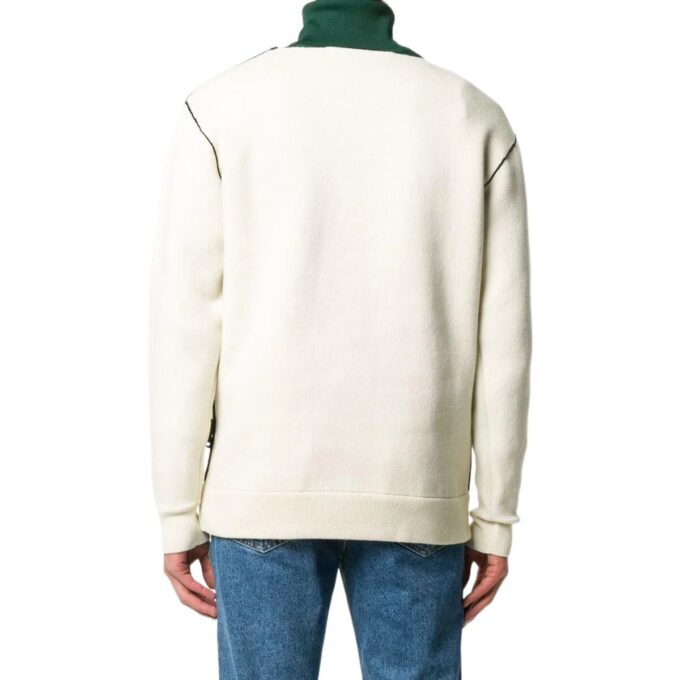 Off-White Herre FW22 Blomstermønster Jacquard Rundhalset Pullover Strikket Ullgenser Versjon Hvit