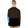 Off-White Herre FW22 Colorblock Logo Intarsia Rundhalset Langermet Ullgenser Versjon Mørkebrun
