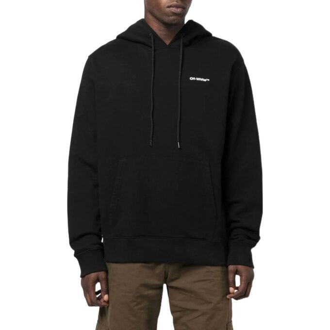 Off-White Herre FW22 Diagonal Stripes Printing Langermet Svart
