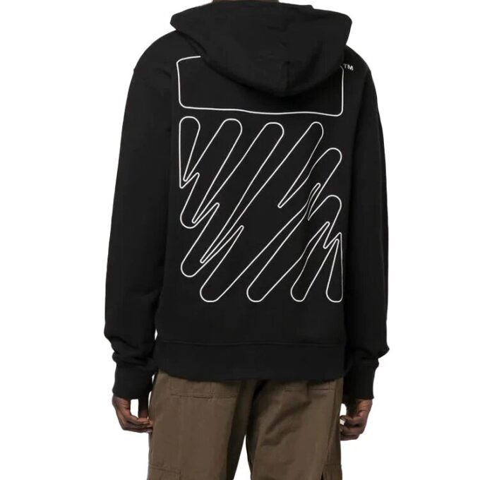 Off-White Herre FW22 Diagonal Stripes Printing Langermet Svart