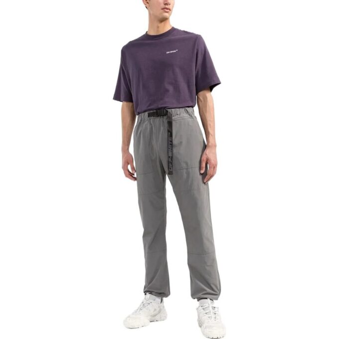 Off-White Herre FW22 Ensfarget belte Casual lange bukser/bukser Grå