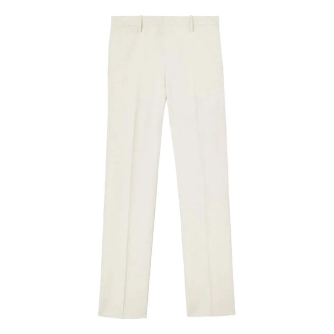 Off-White Herre FW22 Ensfarget belte med spenne Rette fritidsbukser/bukser Hvite