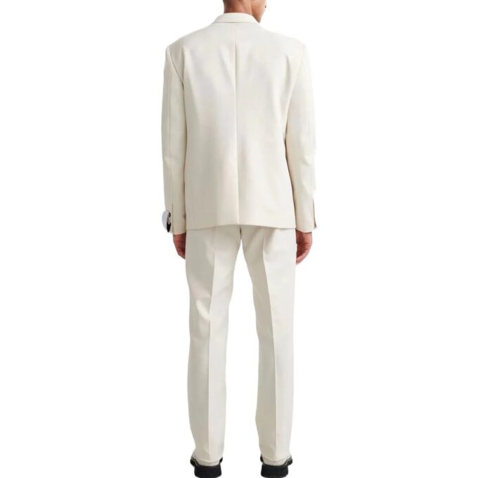 Off-White Herre FW22 Ensfarget belte med spenne Rette fritidsbukser/bukser Hvite