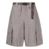 Off-White Herre FW22 Ensfarget Casual shorts med flere lommer og belte Grå