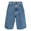 Off-White Herre FW22 Ensfarget Denim-shorts med pilemønster Blå