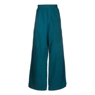 Off-White Herre FW22 Ensfarget elastisk linning, rett ben, casual bukser/bukser, løs passform, blå