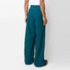 Off-White Herre FW22 Ensfarget elastisk linning, rett ben, casual bukser/bukser, løs passform, blå