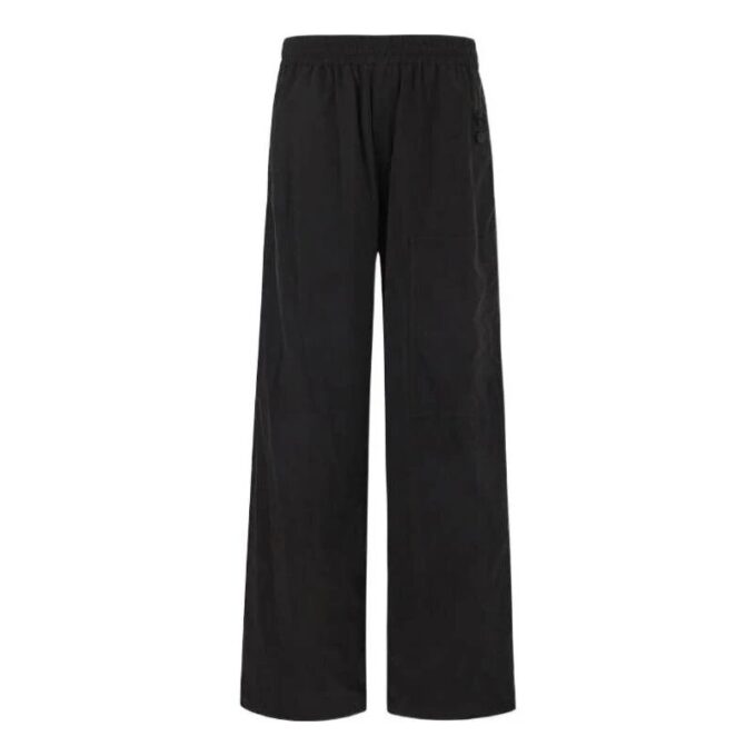 Off-White Herre FW22 Ensfarget elastisk linning, rettskåret fritidsbukser/bukser, løs passform, svart