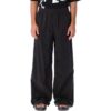 Off-White Herre FW22 Ensfarget elastisk linning, rettskåret fritidsbukser/bukser, løs passform, svart