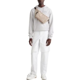 Off-White Herre FW22 Ensfarget fritidsbukser/bukser Løs passform Hvit