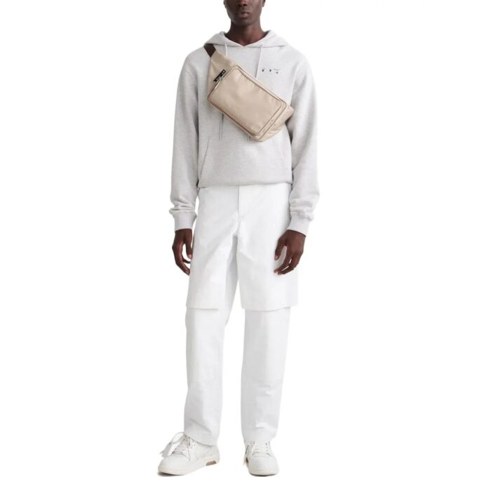 Off-White Herre FW22 Ensfarget fritidsbukser/bukser Løs passform Hvit