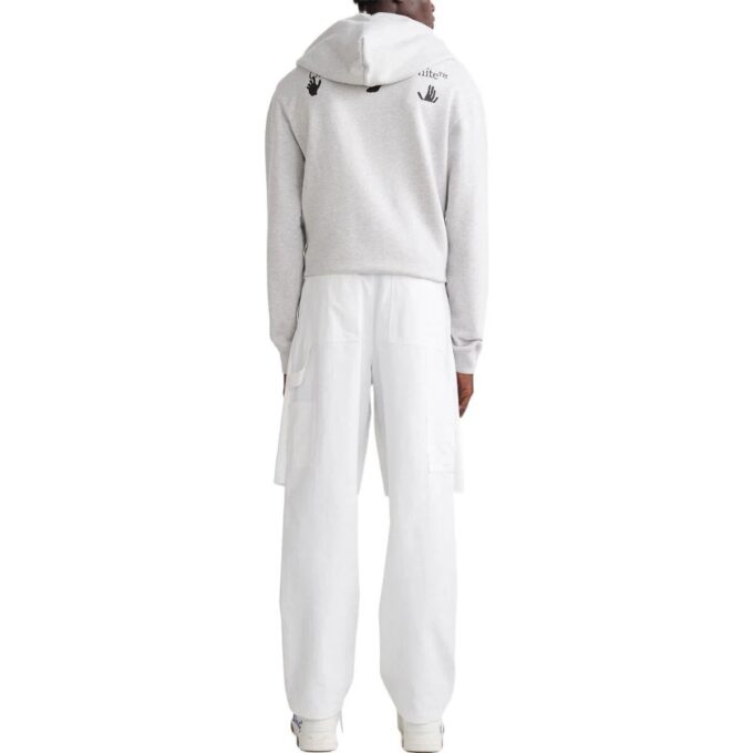 Off-White Herre FW22 Ensfarget fritidsbukser/bukser Løs passform Hvit