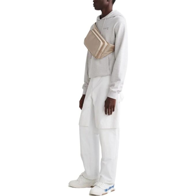 Off-White Herre FW22 Ensfarget fritidsbukser/bukser Løs passform Hvit