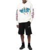 Off-White Herre FW22 Ensfarget Graffiti Langermet Hettegenser Hvit