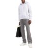 Off-White Herre FW22 Ensfarget Hettegenser med Lange Ermer Grå