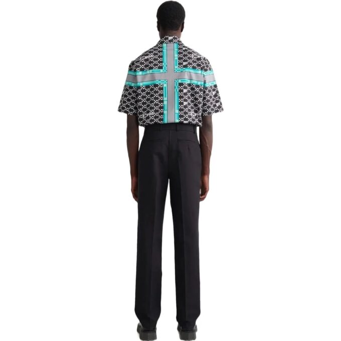 Off-White Herre FW22 Ensfarget Høy midje Rett Casual Bukser/Lange bukser Versjon Svart