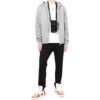 Off-White Herre FW22 Ensfarget jakke med logo-trykk og hette, lys grå