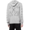 Off-White Herre FW22 Ensfarget jakke med logo-trykk og hette, lys grå