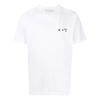Off-White Herre FW22 Ensfarget Logo Alfabet-trykk Rund hals Kort ermet Hvit T-skjorte