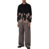 Off-White Herre FW22 Ensfarget Logo-brodert Casual Bukser/Løs Passform Grå