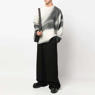 Off-White Herre FW22 ensfarget logo-brodert fritidsbukser/bukser løs passform svart