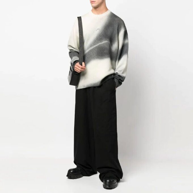 Off-White Herre FW22 ensfarget logo-brodert fritidsbukser/bukser løs passform svart