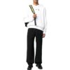 Off-White Herre FW22 Ensfarget Logo-brodert Rett Sportsbukser/Joggebukser Løs Passform Svart
