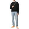 Off-White Herre FW22 Ensfarget Logo Rundhals Langermet Versjon Svart