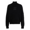 Off-White Herre FW22 Ensfarget Logo-trykk Høyhalset ullgenser Versjon Svart