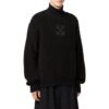 Off-White Herre FW22 Ensfarget Logo-trykk Høyhalset ullgenser Versjon Svart