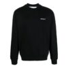Off-White Herre FW22 Ensfarget Logo-trykk Rund hals Langermet versjon Svart