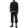 Off-White Herre FW22 Ensfarget Logo-trykk Rund hals Langermet versjon Svart