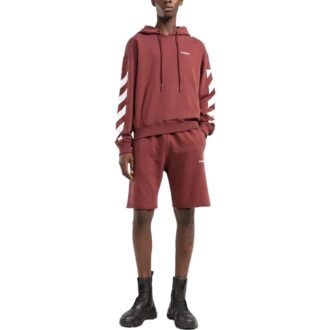 Off-White Herre FW22 Ensfarget Logo-trykk Sportsshorts Vanlig versjon Rød