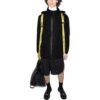 Off-White Herre FW22 Ensfarget Logo Webbing Glidelås Stående Krage Jakke Svart